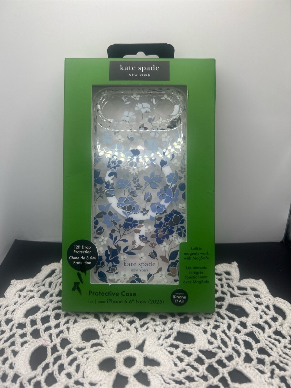 kate spade Clear Floral iPhone Case with Blue and White Flowers